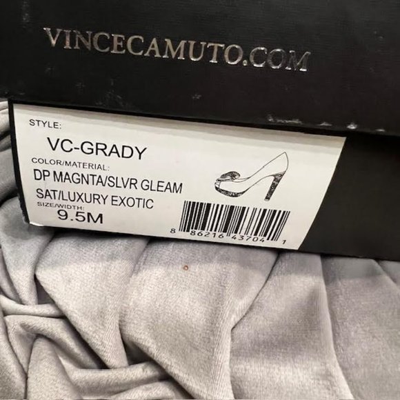 Vince Camuto Magenta rhinestone bow platform heels - Picture 12 of 14